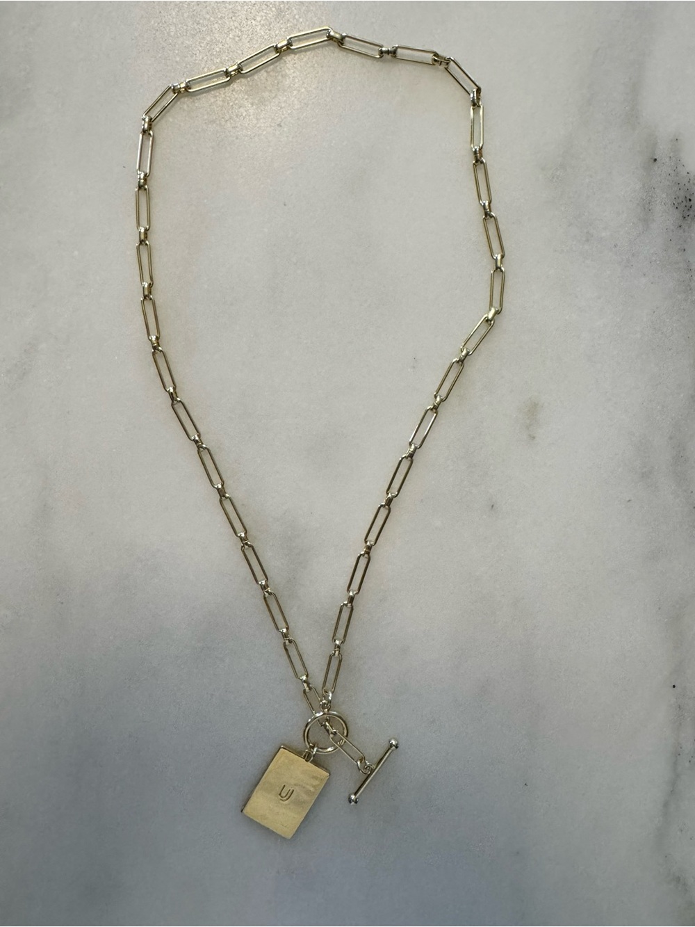 Uncommon James Gold Paperclip Chain Toggle necklace